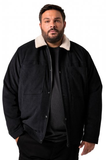 Men+ 545 Chaqueta con cuello teddy Negro - Chaquetas - Chaquetas Tallas Grandes 2XL-8XL