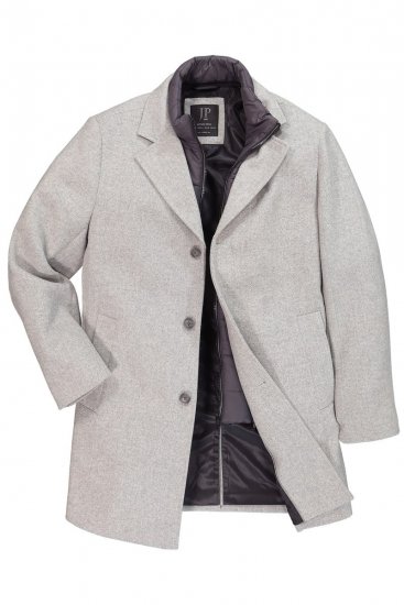 JP1880 841583 Abrigo de lana con forro desmontable Gris - Chaquetas - Chaquetas Tallas Grandes 2XL-8XL