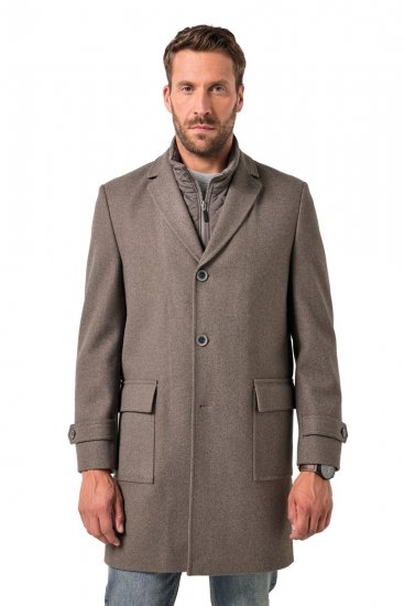 JP1880 FLEXNAMIC Mantel Quilted Insert Brown - Chaquetas - Chaquetas Tallas Grandes 2XL-8XL