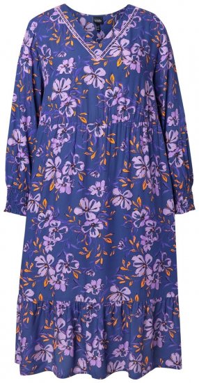 Ulla Popken 841873 Vestido midi de flores Azul marino - Vestidos midi - Vestidos midi de talla grande