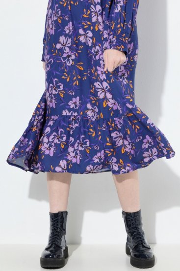 Ulla Popken 841873 Vestido midi de flores Azul marino - Vestidos midi - Vestidos midi de talla grande
