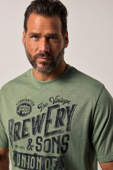 JP1880 T-Shirt Short Sleeve Chest Print Eucalyptus Green - Camisetas - Camisetas - 2XL-14XL