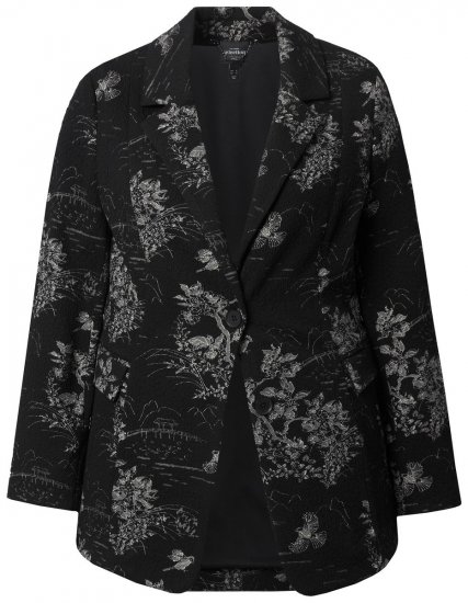 Ulla Popken 841901 Blazer estampado Negro - Blazers - Blazers en tallas grandes para mujer