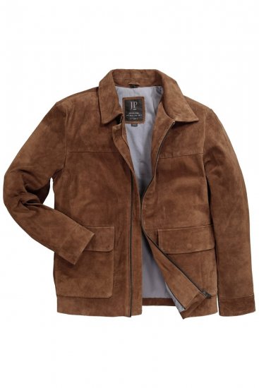 JP1880 Leather Jacket Genuine Cowhide Brown - Chaquetas - Chaquetas Tallas Grandes 2XL-8XL