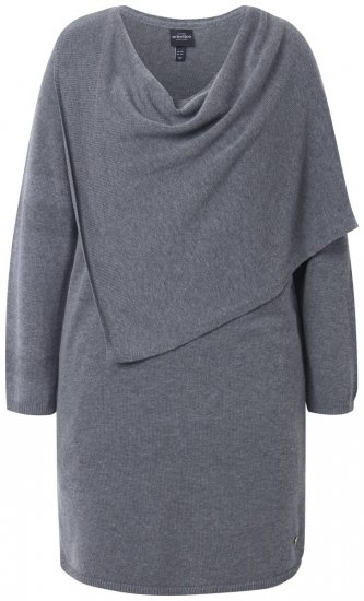 Ulla Popken 841941 Vestido de punto de manga larga Gris jaspeado - Vestidos de punto - 