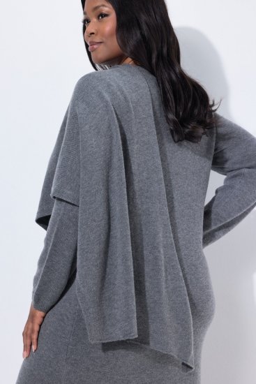 Ulla Popken 841941 Vestido de punto de manga larga Gris jaspeado - Vestidos de punto - 