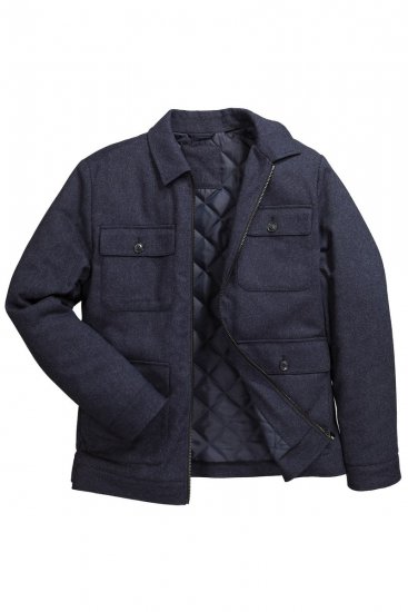 Boston Park 963 Chaqueta en mezcla de lana con cremallera Azul marino - Chaquetas - Chaquetas Tallas Grandes 2XL-8XL
