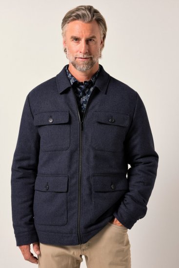 Boston Park 963 Chaqueta en mezcla de lana con cremallera Azul marino - Chaquetas - Chaquetas Tallas Grandes 2XL-8XL