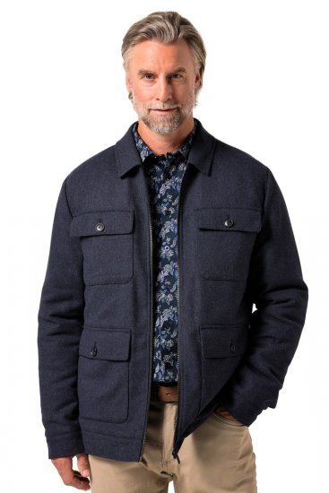 Boston Park 963 Chaqueta en mezcla de lana con cremallera Azul marino - Chaquetas - Chaquetas Tallas Grandes 2XL-8XL