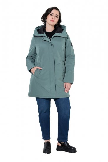 Ulla Popken 842008 Abrigo técnico Verde - Abrigos - Abrigos de talla grande