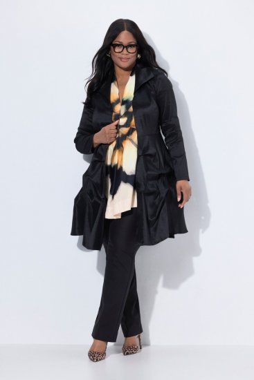 Ulla Popken 842028 Blazer peplum con pliegues Negro - Blazers - Blazers en tallas grandes para mujer