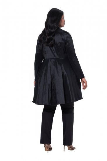Ulla Popken 842028 Blazer peplum con pliegues Negro - Blazers - Blazers en tallas grandes para mujer
