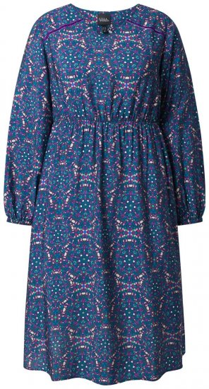 Ulla Popken 842153 Vestido midi estampado Petróleo - Vestidos midi - Vestidos midi de talla grande