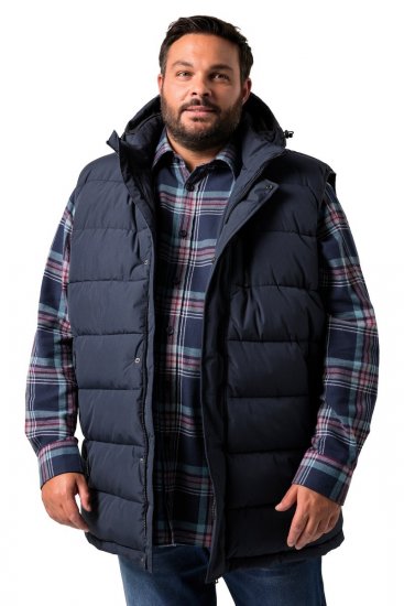 Men+ 433 Chaleco acolchado con capucha Azul marino - Chaquetas - Chaquetas Tallas Grandes 2XL-8XL