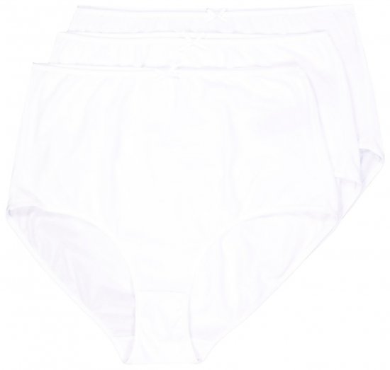 Ulla Popken 842435 Bragas de talle alto pack de 3 Blanco - Bragas - 