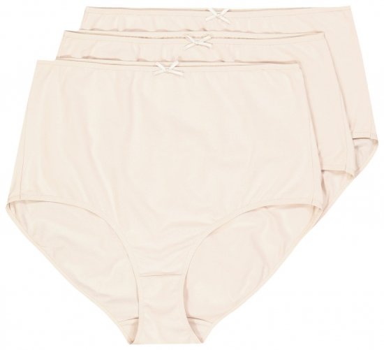 Ulla Popken 842435 Bragas de talle alto pack de 3 Beige - Bragas - 