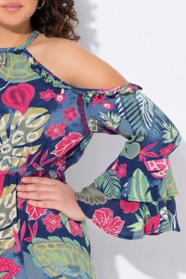 Ulla Popken 842471 Vestido midi estampado Azul marino - Vestidos midi - Vestidos midi de talla grande