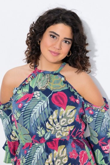 Ulla Popken 842471 Vestido midi estampado Azul marino - Vestidos midi - Vestidos midi de talla grande