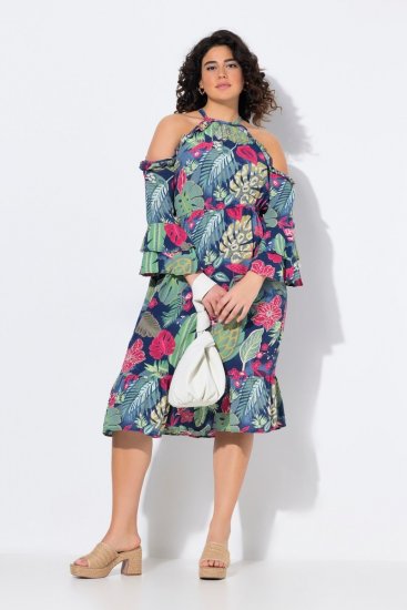 Ulla Popken 842471 Vestido midi estampado Azul marino - Vestidos midi - Vestidos midi de talla grande