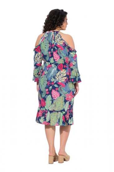 Ulla Popken 842471 Vestido midi estampado Azul marino - Vestidos midi - Vestidos midi de talla grande