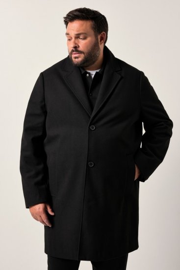 Men+ 482 Abrigo repelente al agua con aspecto de lana Negro - Chaquetas - Chaquetas Tallas Grandes 2XL-8XL