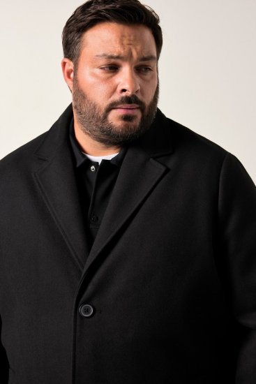 Men+ 482 Abrigo repelente al agua con aspecto de lana Negro - Chaquetas - Chaquetas Tallas Grandes 2XL-8XL
