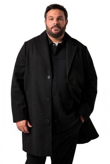 Men+ 482 Abrigo repelente al agua con aspecto de lana Negro - Chaquetas - Chaquetas Tallas Grandes 2XL-8XL