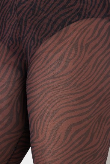 Ulla Popken 842879 Leggings de media con estampado animal Marrón oscuro - Medias & calcetines - 