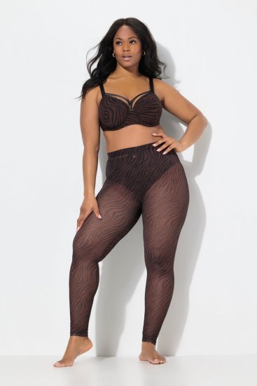 Ulla Popken 842879 Leggings de media con estampado animal Marrón oscuro - Medias & calcetines - 