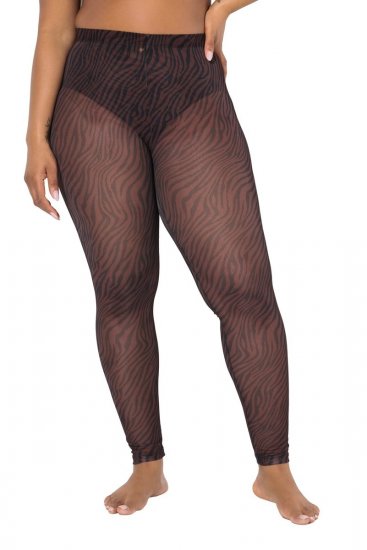 Ulla Popken 842879 Leggings de media con estampado animal Marrón oscuro - Medias & calcetines - 