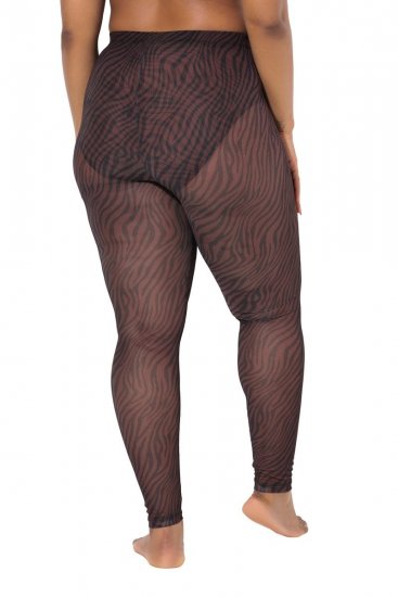 Ulla Popken 842879 Leggings de media con estampado animal Marrón oscuro - Medias & calcetines - 