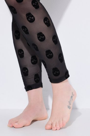 Ulla Popken 842886 Leggings de media con estampado Negro - Medias & calcetines - 