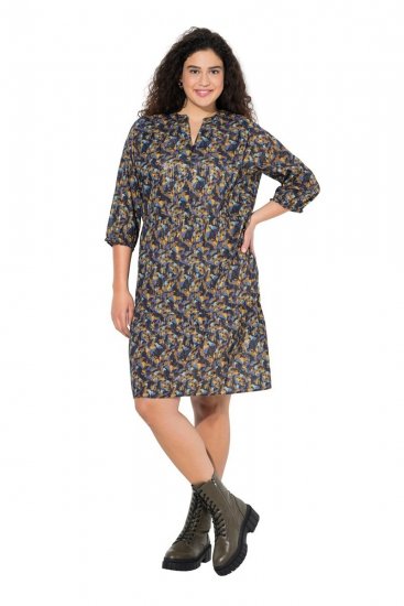 Ulla Popken 842936 Vestido de rayas con manga 3/4 Azul marino - Vestidos de noche - Vestidos de fiesta de gran talla
