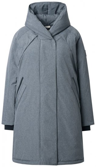 Ulla Popken 842951 Abrigo técnico HYPRAR impermeable con capucha Gris oscuro jaspeado - Abrigos - Abrigos de talla grande