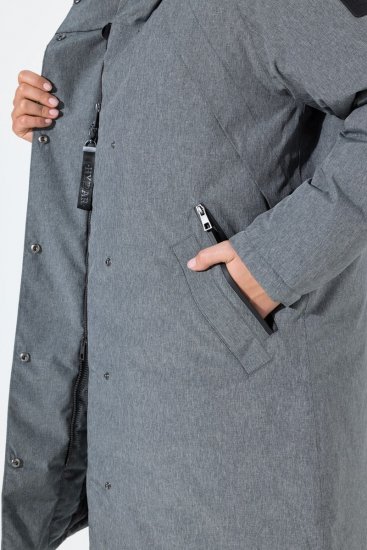 Ulla Popken 842951 Abrigo técnico HYPRAR impermeable con capucha Gris oscuro jaspeado - Abrigos - Abrigos de talla grande