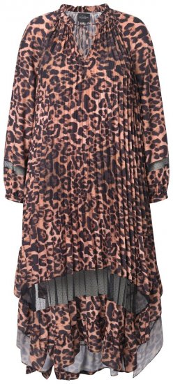Ulla Popken 842979 Vestido con estampado animal Marrón - Vestidos midi - Vestidos midi de talla grande