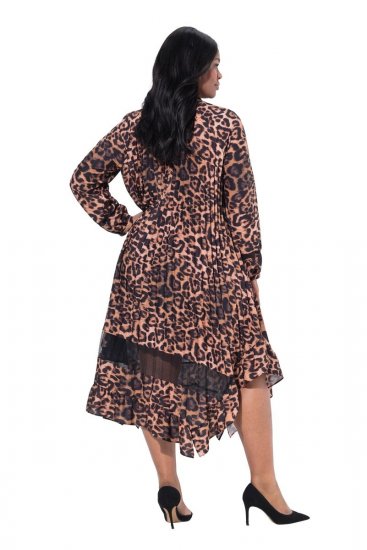 Ulla Popken 842979 Vestido con estampado animal Marrón - Vestidos midi - Vestidos midi de talla grande
