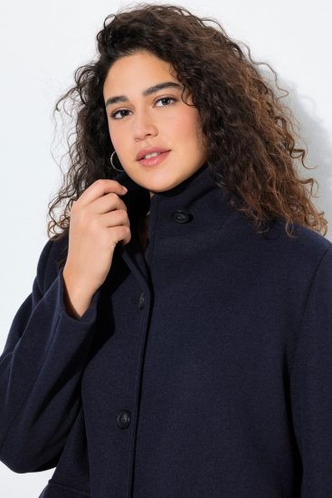 Ulla Popken 843058 Abrigo de lana Azul marino - Abrigos - Abrigos de talla grande
