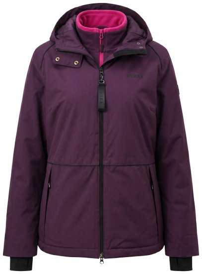 Ulla Popken 843105 Chaqueta técnica HYPRAR impermeable con estampado de ondas Ciruela - Chaquetas - Chaquetas para mujer en tallas grandes