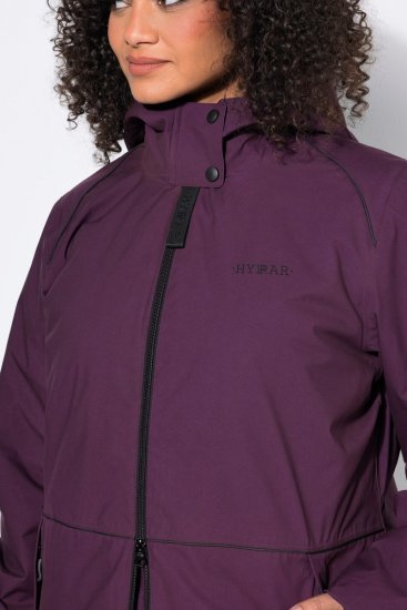 Ulla Popken 843105 Chaqueta técnica HYPRAR impermeable con estampado de ondas Ciruela - Chaquetas - Chaquetas para mujer en tallas grandes
