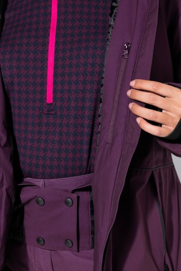 Ulla Popken 843105 Chaqueta técnica HYPRAR impermeable con estampado de ondas Ciruela - Chaquetas - Chaquetas para mujer en tallas grandes