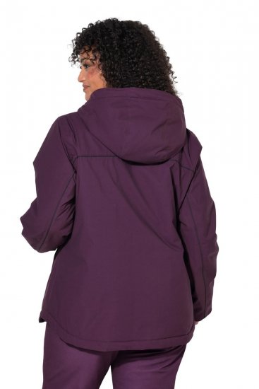 Ulla Popken 843105 Chaqueta técnica HYPRAR impermeable con estampado de ondas Ciruela - Chaquetas - Chaquetas para mujer en tallas grandes