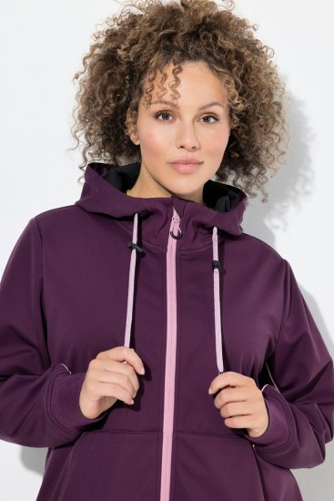 Ulla Popken 843186 Chaqueta softshell repelente al agua con reflectantes Burdeos - Chaquetas - Chaquetas para mujer en tallas grandes