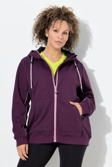 Ulla Popken 843186 Chaqueta softshell repelente al agua con reflectantes Burdeos - Chaquetas - Chaquetas para mujer en tallas grandes