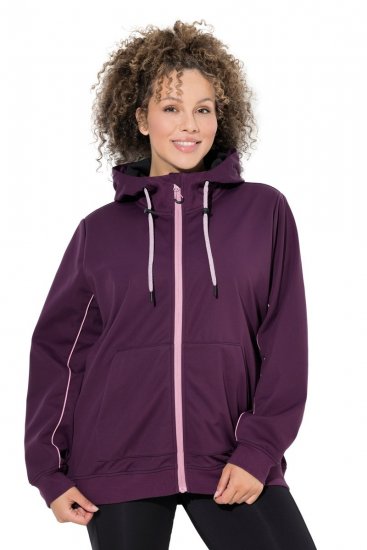 Ulla Popken 843186 Chaqueta softshell repelente al agua con reflectantes Burdeos - Chaquetas - Chaquetas para mujer en tallas grandes