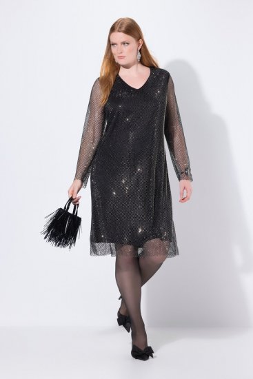 Ulla Popken 843232 Vestido de lentejuelas Gris - Vestidos de noche - Vestidos de fiesta de gran talla
