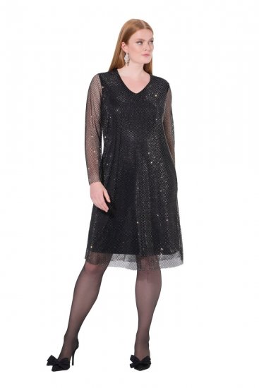 Ulla Popken 843232 Vestido de lentejuelas Gris - Vestidos de noche - Vestidos de fiesta de gran talla