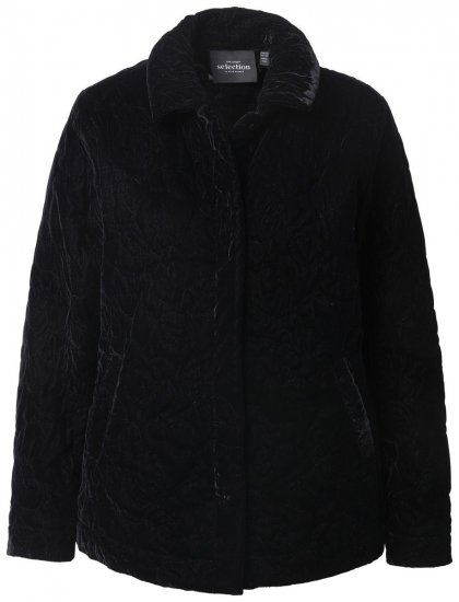 Ulla Popken 843244 Chaqueta de terciopelo Negro - Chaquetas - Chaquetas para mujer en tallas grandes