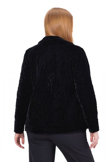 Ulla Popken 843244 Chaqueta de terciopelo Negro - Chaquetas - Chaquetas para mujer en tallas grandes