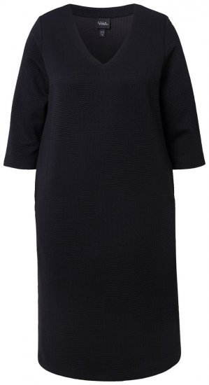 Ulla Popken 843326 Vestido de felpa con manga 3/4 Negro - Vestidos sudadera - 